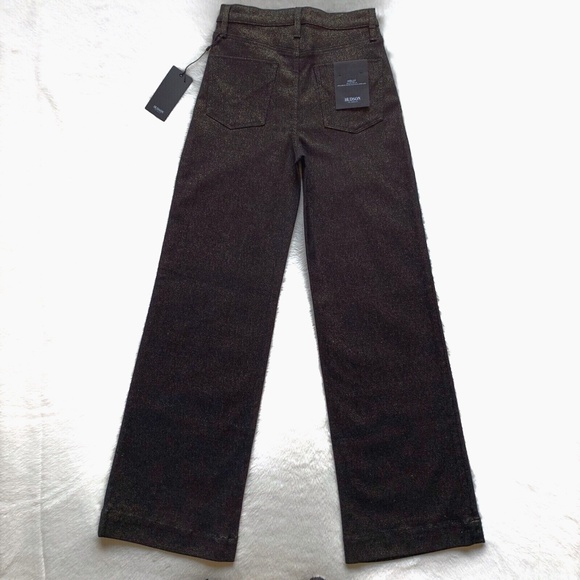 HUDSON Holly High Rise Black Gold Wide Leg Trouser Stretch Jeans - Picture 8 of 12